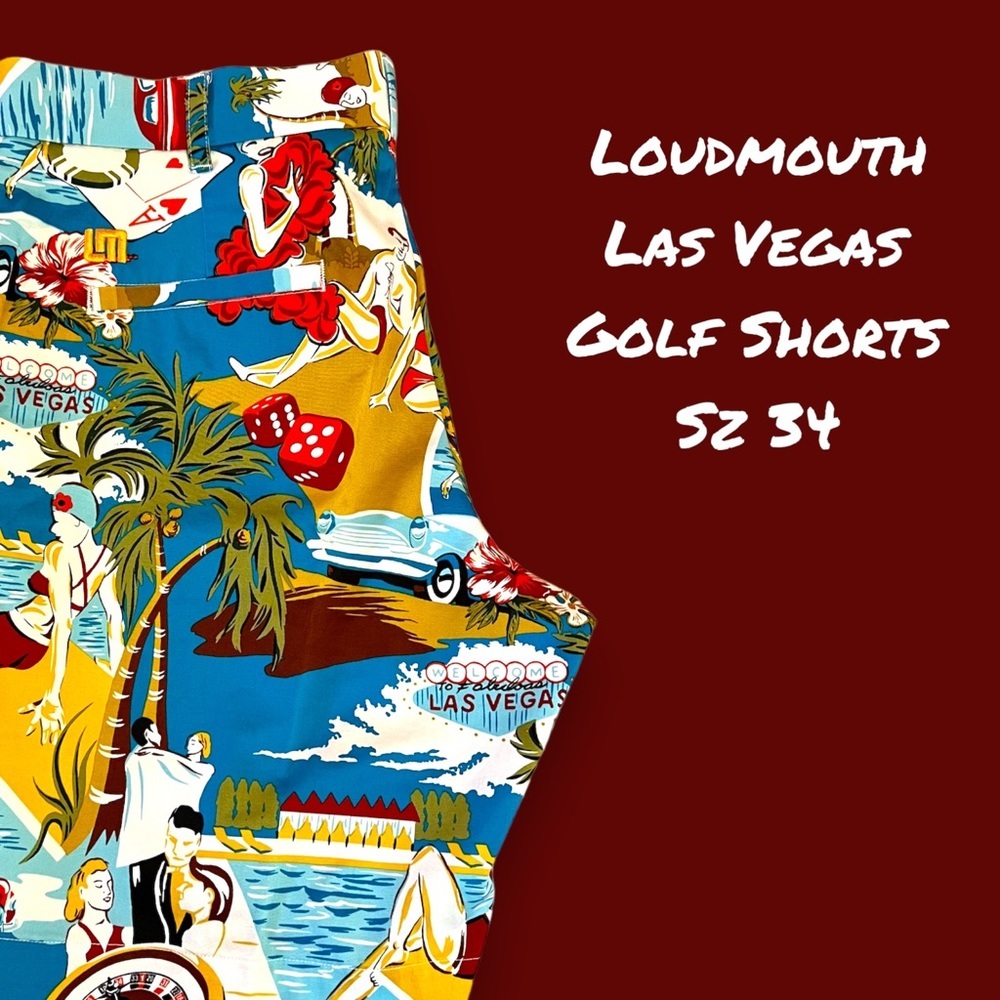 LOUDMOUTH GOLF Shorts  LAS VEGAS Retired Collection - NEW Size 34